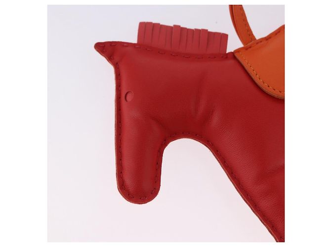 Hermès HERMES Rodeo Charm Leather Red Orange Auth 199067M Rosso Arancione - vista 3
