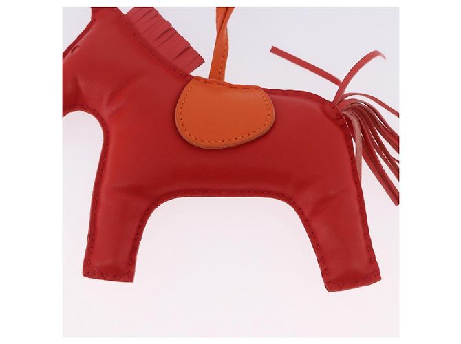 Hermès HERMES Rodeo Charm Leather Red Orange Auth 199067M Rosso Arancione - vista 4