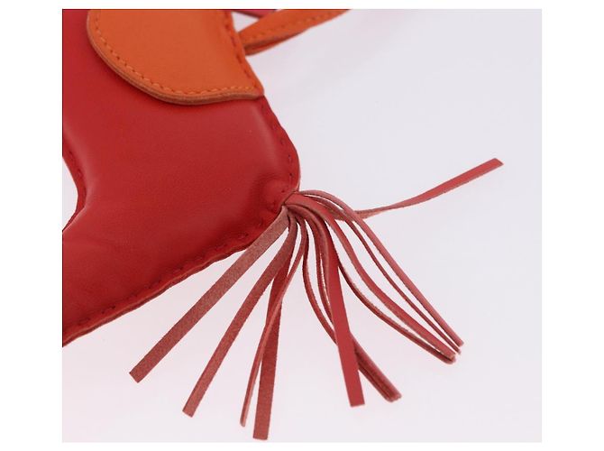 Hermès HERMES Rodeo Charm Leather Red Orange Auth 199067M Rosso Arancione - vista 5