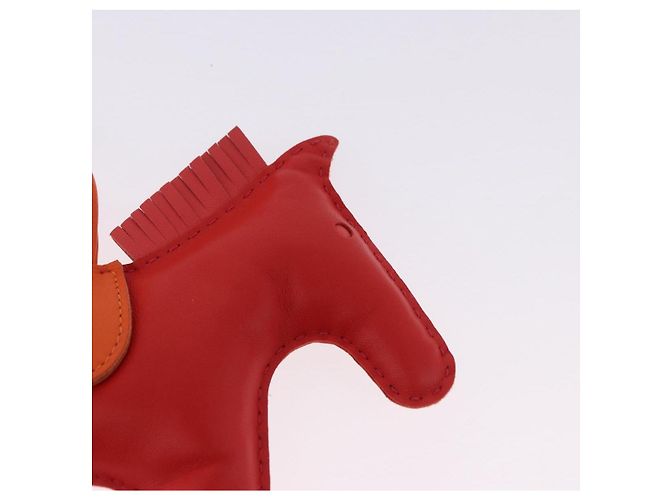 Hermès HERMES Rodeo Charm Leather Red Orange Auth 199067M Rosso Arancione - vista 6