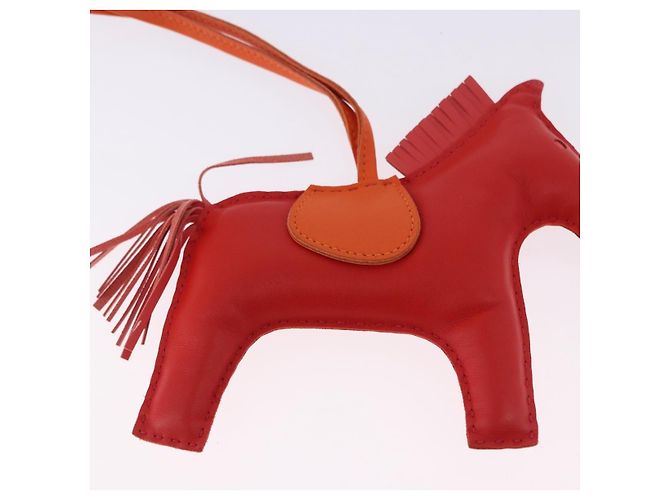 Hermès HERMES Rodeo Charm Leather Red Orange Auth 199067M Rosso Arancione - vista 7