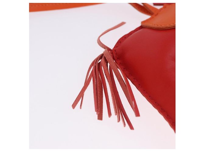Hermès HERMES Rodeo Charm Leather Red Orange Auth 199067M Rosso Arancione - vista 8