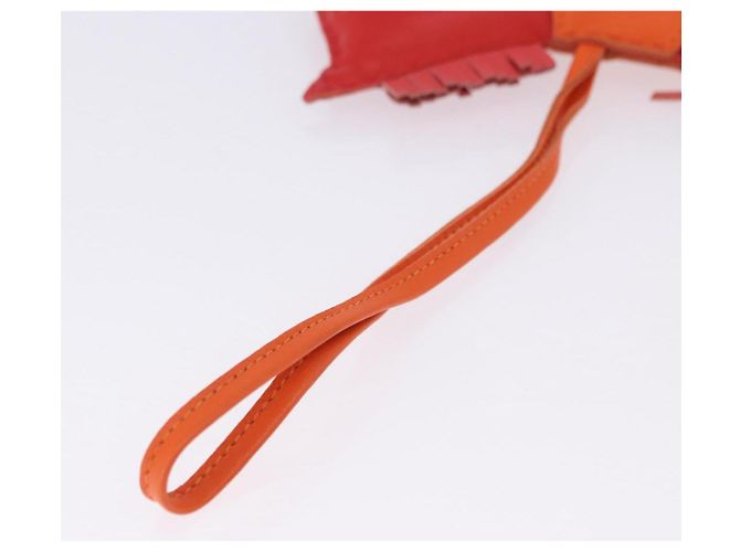 Hermès HERMES Rodeo Charm Leather Red Orange Auth 199067M Rosso Arancione - vista 9