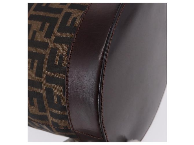 Borsa a tracolla FENDI Zucca Canvas Marrone Nero Auth 199123V - vista 16