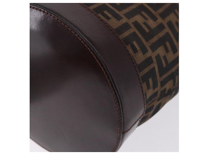 Borsa a tracolla FENDI Zucca Canvas Marrone Nero Auth 199123V - vista 17