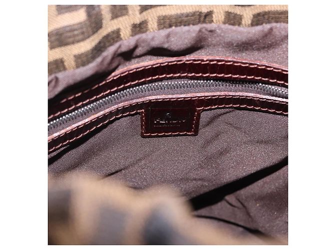 Borsa a tracolla FENDI Zucca Canvas Marrone Nero Auth 199123V - vista 18