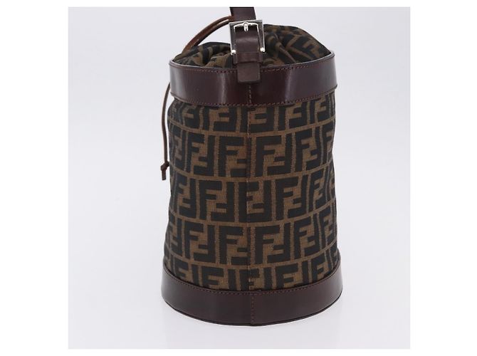 Borsa a tracolla FENDI Zucca Canvas Marrone Nero Auth 199123V - vista 3