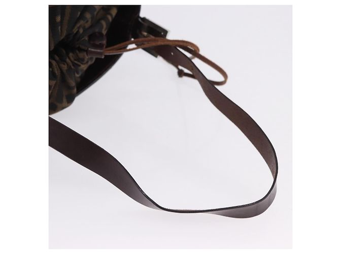 Borsa a tracolla FENDI Zucca Canvas Marrone Nero Auth 199123V - vista 7