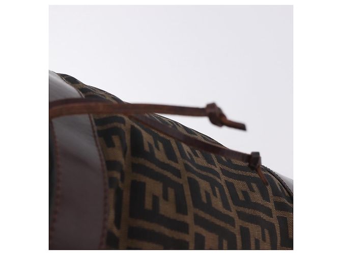 Borsa a tracolla FENDI Zucca Canvas Marrone Nero Auth 199123V - vista 9