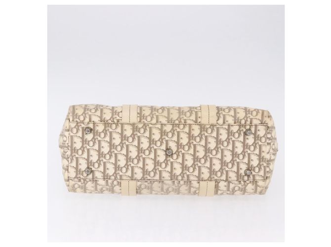 Borsa a mano Christian Dior Trotter Canvas Floral Ivory Silver Auth am12468 Argento Crudo - vista 5