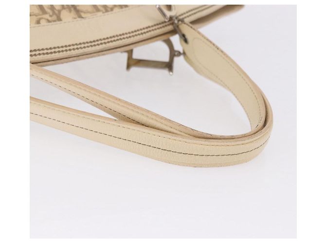 Borsa a mano Christian Dior Trotter Canvas Floral Ivory Silver Auth am12468 Argento Crudo - vista 7
