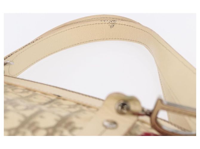 Borsa a mano Christian Dior Trotter Canvas Floral Ivory Silver Auth am12468 Argento Crudo - vista 8
