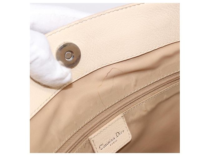Borsa a mano Christian Dior Trotter Canvas Floral Ivory Silver Auth am12468 Argento Crudo - vista 9