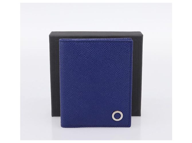 Bulgari BVLGARI Kartenetui aus Leder Blau Silber Auth am12504V - Ansicht 12