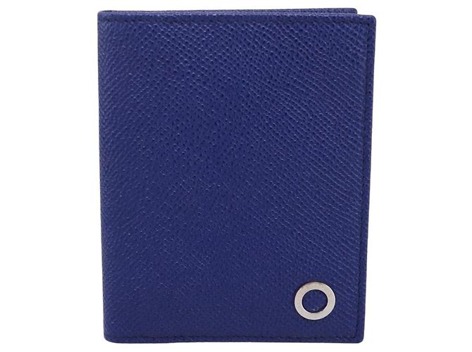 Bulgari BVLGARI Kartenetui aus Leder Blau Silber Auth am12504V - Ansicht 13
