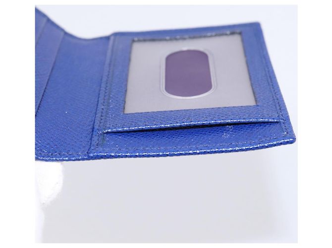 Bulgari BVLGARI Kartenetui aus Leder Blau Silber Auth am12504V - Ansicht 18