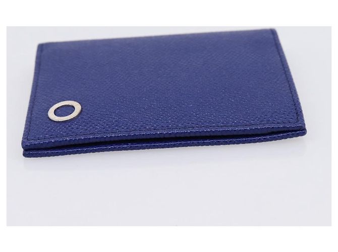 Bulgari BVLGARI Kartenetui aus Leder Blau Silber Auth am12504V - Ansicht 3