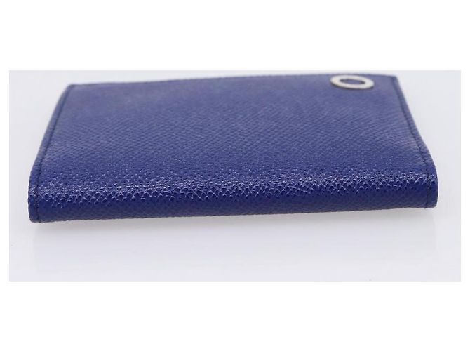 Bulgari BVLGARI Kartenetui aus Leder Blau Silber Auth am12504V - Ansicht 4