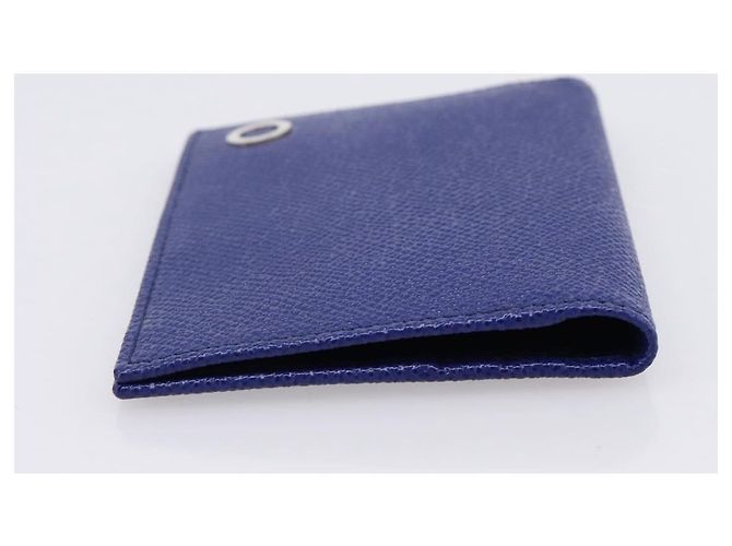 Bulgari BVLGARI Kartenetui aus Leder Blau Silber Auth am12504V - Ansicht 5