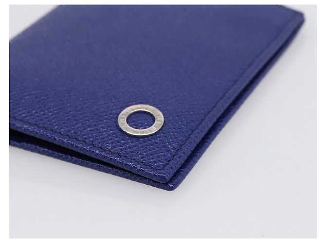 Bulgari BVLGARI Kartenetui aus Leder Blau Silber Auth am12504V - Ansicht 7