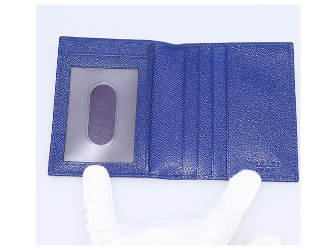 Bulgari BVLGARI Kartenetui aus Leder Blau Silber Auth am12504V - Ansicht 8