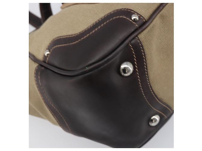 Sac Tote PRADA Canvas Jacquard Beige Silver Auth 199661V Argenté - vue 16