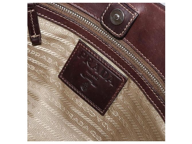 Sac Tote PRADA Canvas Jacquard Beige Silver Auth 199661V Argenté - vue 21