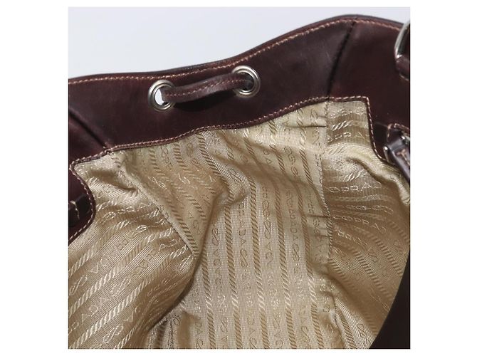 Sac Tote PRADA Canvas Jacquard Beige Silver Auth 199661V Argenté - vue 22