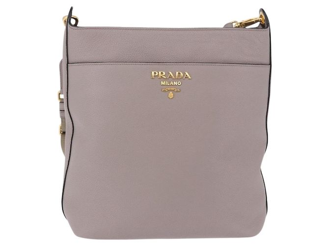 Bolso de hombro PRADA en cuero Taurillon Gris Oro 1BE066 Auth am12351SAM Castaño Dorado - vista 13