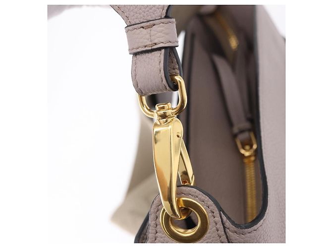 Bolso de hombro PRADA en cuero Taurillon Gris Oro 1BE066 Auth am12351SAM Castaño Dorado - vista 19
