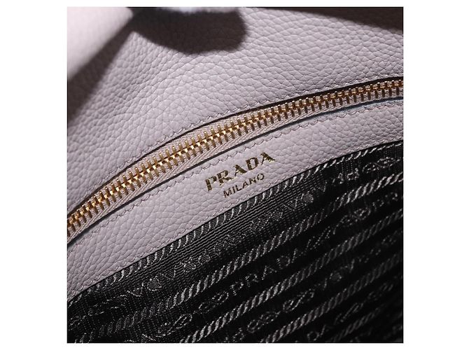 Bolso de hombro PRADA en cuero Taurillon Gris Oro 1BE066 Auth am12351SAM Castaño Dorado - vista 21
