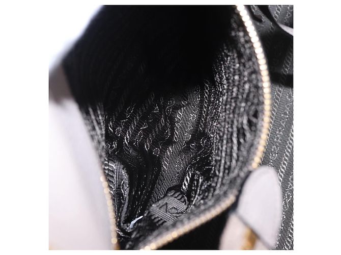 Bolso de hombro PRADA en cuero Taurillon Gris Oro 1BE066 Auth am12351SAM Castaño Dorado - vista 25