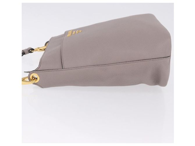 Bolso de hombro PRADA en cuero Taurillon Gris Oro 1BE066 Auth am12351SAM Castaño Dorado - vista 4