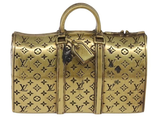 LOUIS VUITTON Presse-papier Motif Monogram Keepall Métal Ton Or LV Auth 198558A - vue 13