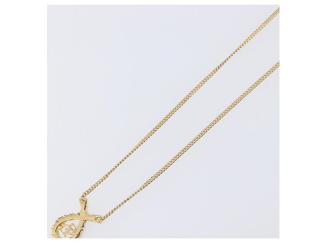 Collana Christian Dior metallo Gold Tone Auth 193470 - vista 11