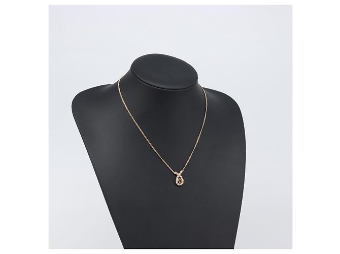 Collana Christian Dior metallo Gold Tone Auth 193470 - vista 15