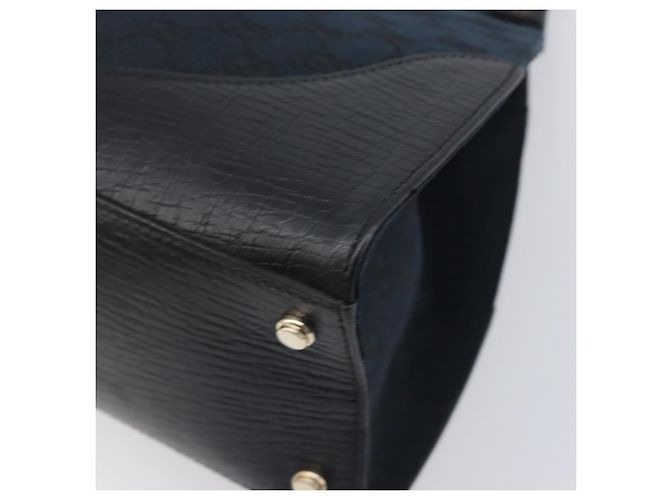 Borsa a mano GUCCI GG Canvas Web Sherry Line Nero Oro 130995 Auth yk20808SAV D'oro - vista 15