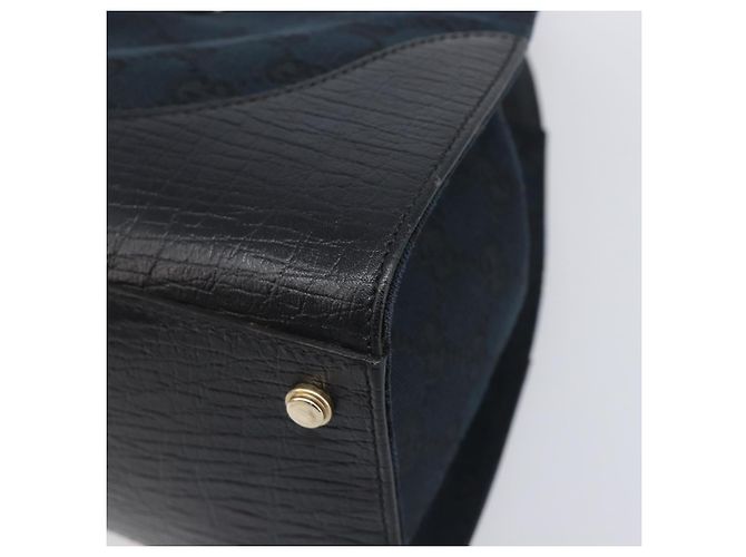 Borsa a mano GUCCI GG Canvas Web Sherry Line Nero Oro 130995 Auth yk20808SAV D'oro - vista 9