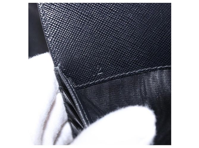 Custodia Porta-documenti PRADA Saffiano Black Silver Auth 200201 Nero Argento - vista 10