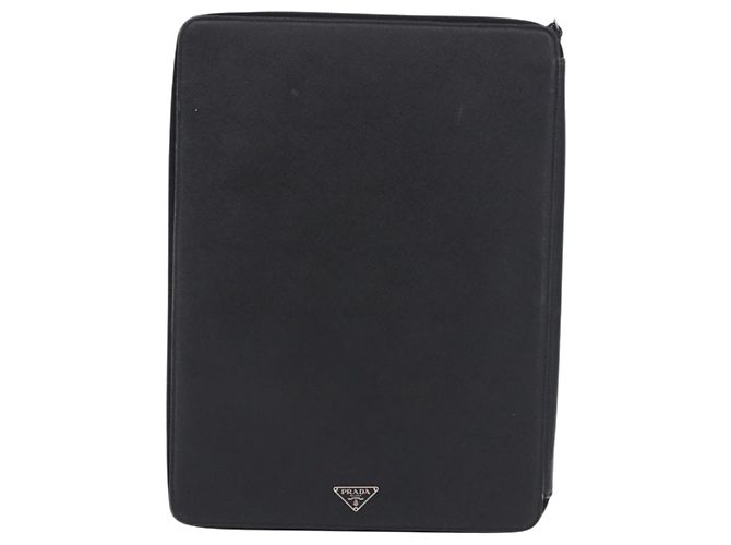 Custodia Porta-documenti PRADA Saffiano Black Silver Auth 200201 Nero Argento - vista 13
