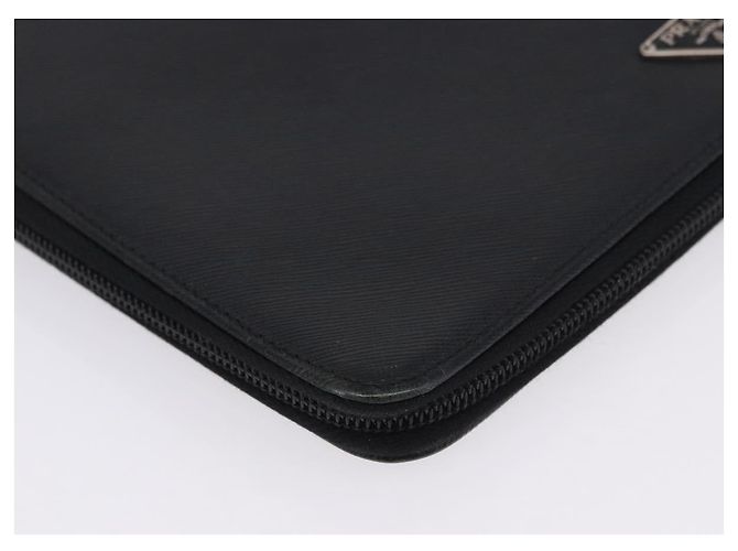 Custodia Porta-documenti PRADA Saffiano Black Silver Auth 200201 Nero Argento - vista 14