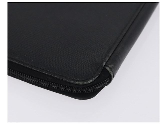 Custodia Porta-documenti PRADA Saffiano Black Silver Auth 200201 Nero Argento - vista 15