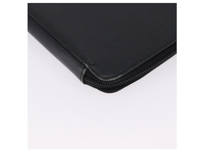 Custodia Porta-documenti PRADA Saffiano Black Silver Auth 200201 Nero Argento - vista 16