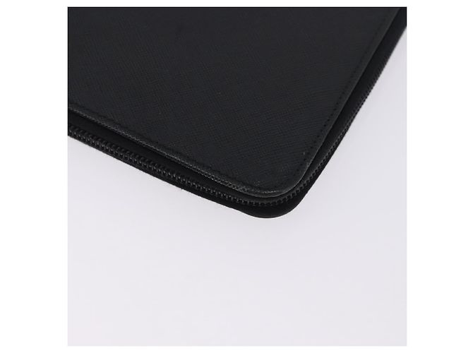 Custodia Porta-documenti PRADA Saffiano Black Silver Auth 200201 Nero Argento - vista 17