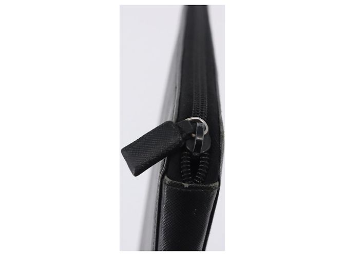 Custodia Porta-documenti PRADA Saffiano Black Silver Auth 200201 Nero Argento - vista 18