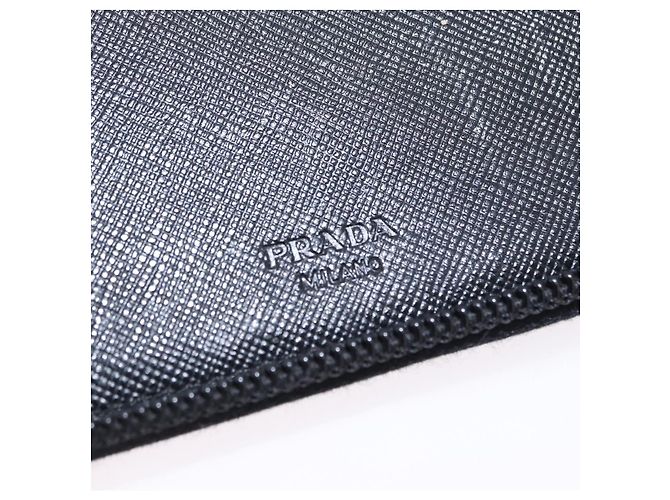 Custodia Porta-documenti PRADA Saffiano Black Silver Auth 200201 Nero Argento - vista 22