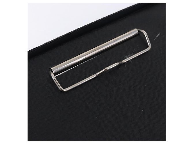 Custodia Porta-documenti PRADA Saffiano Black Silver Auth 200201 Nero Argento - vista 23