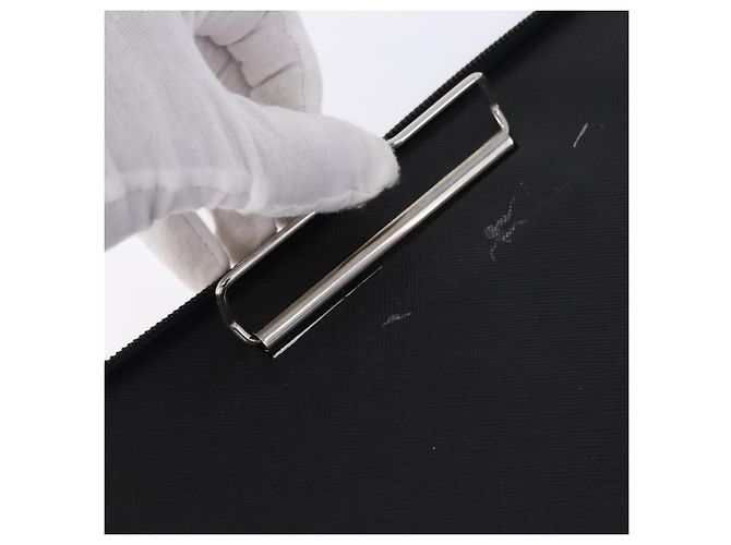 Custodia Porta-documenti PRADA Saffiano Black Silver Auth 200201 Nero Argento - vista 24
