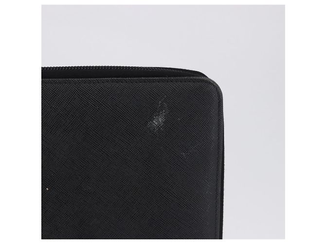 Custodia Porta-documenti PRADA Saffiano Black Silver Auth 200201 Nero Argento - vista 3