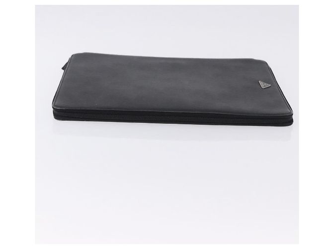 Custodia Porta-documenti PRADA Saffiano Black Silver Auth 200201 Nero Argento - vista 5